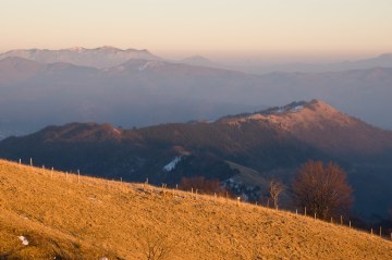 Monte Antola ridge at sunset